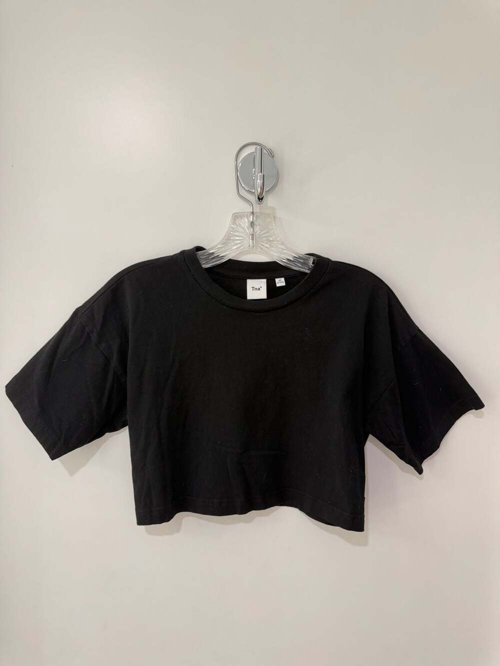 Tna Aritzia Black Boxy Crop T-Shirt Size XS